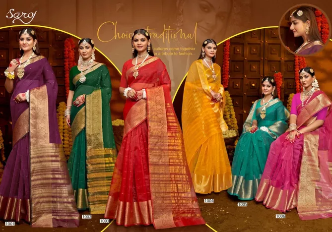 Niharika Vol 3 By Saroj Soft Organza Silk Designer Sarees Wholesale Clothing Suppliers In India

